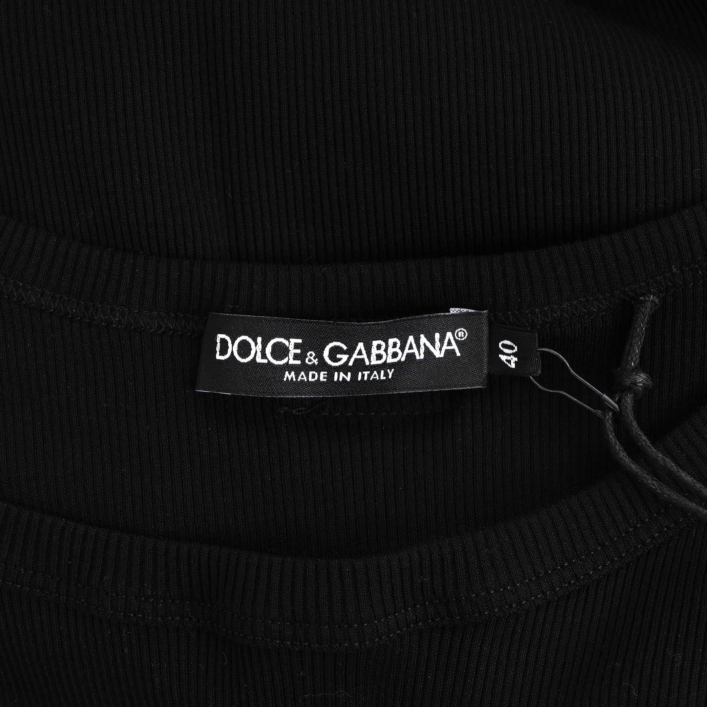 DOLCE & GABBANA Schwarzes RIB-KNIT-Tanktop aus Baumwolle 40 S im Angebot 3