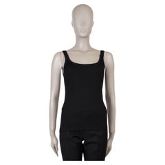 DOLCE & GABBANA black cotton RIB-KNIT Tank Top Shirt 40 S