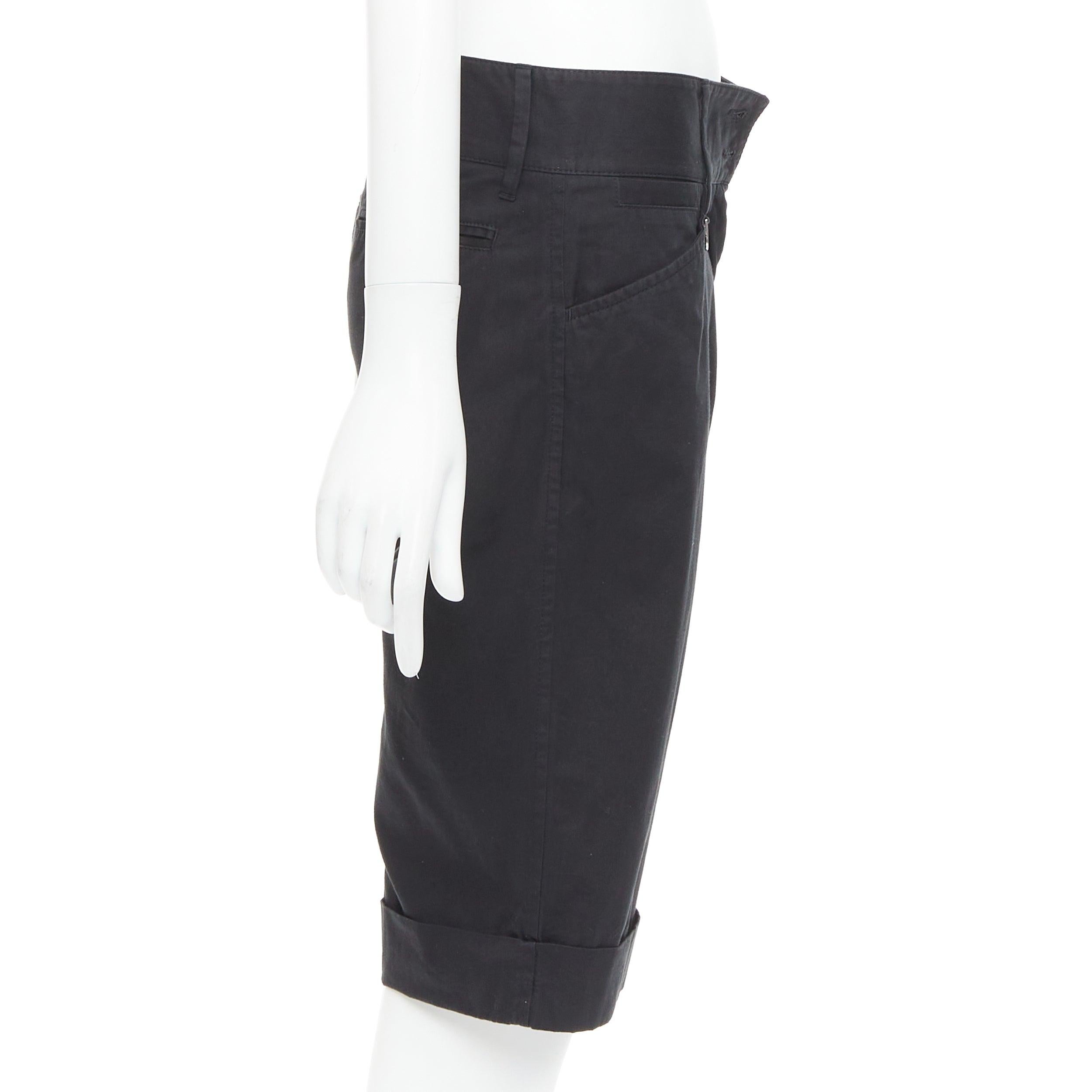 Dolce & Gabbana noir coton soie DG charme bermuda à revers IT38 XS Bon état - En vente à Hong Kong, NT