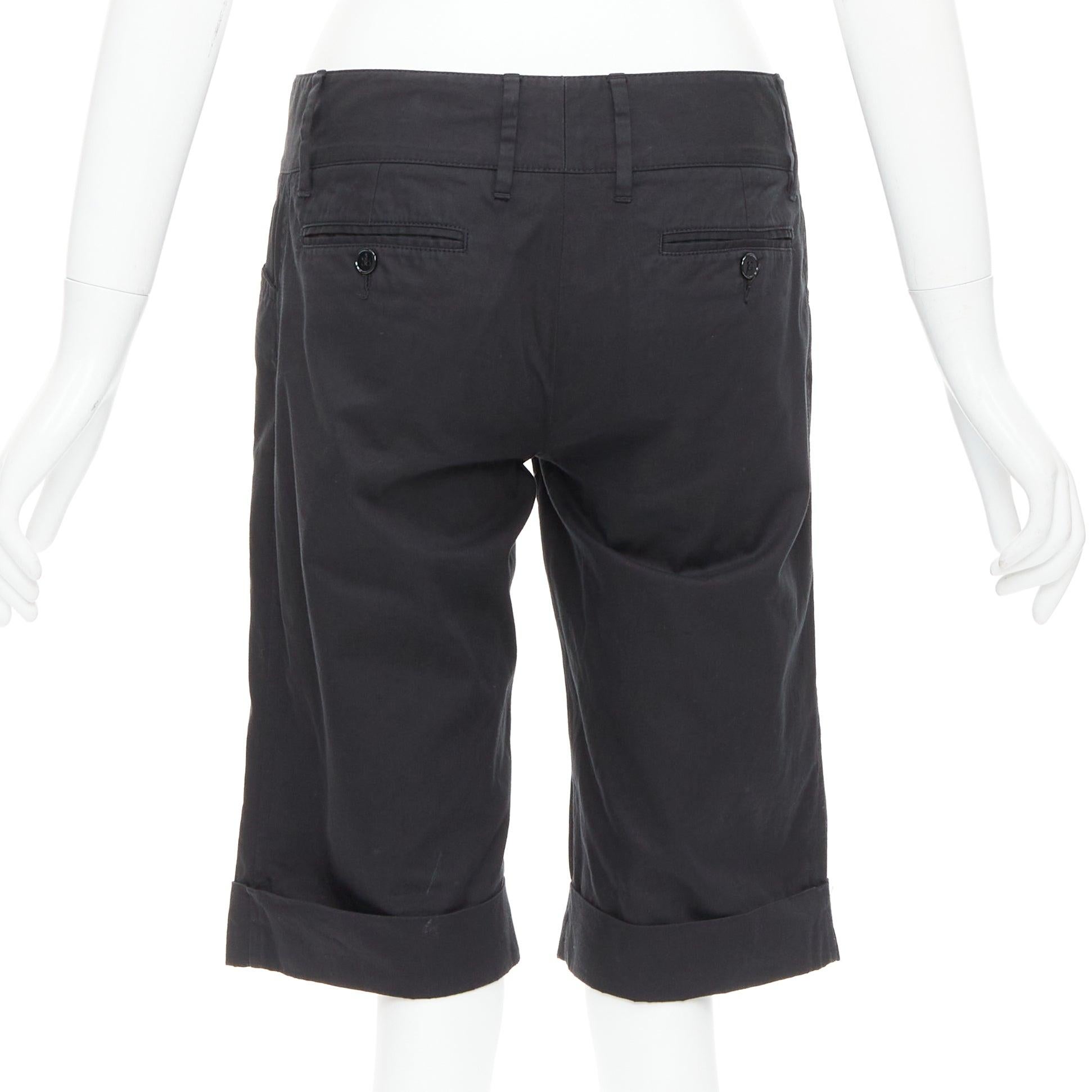 Dolce & Gabbana noir coton soie DG charme bermuda à revers IT38 XS Pour femmes en vente