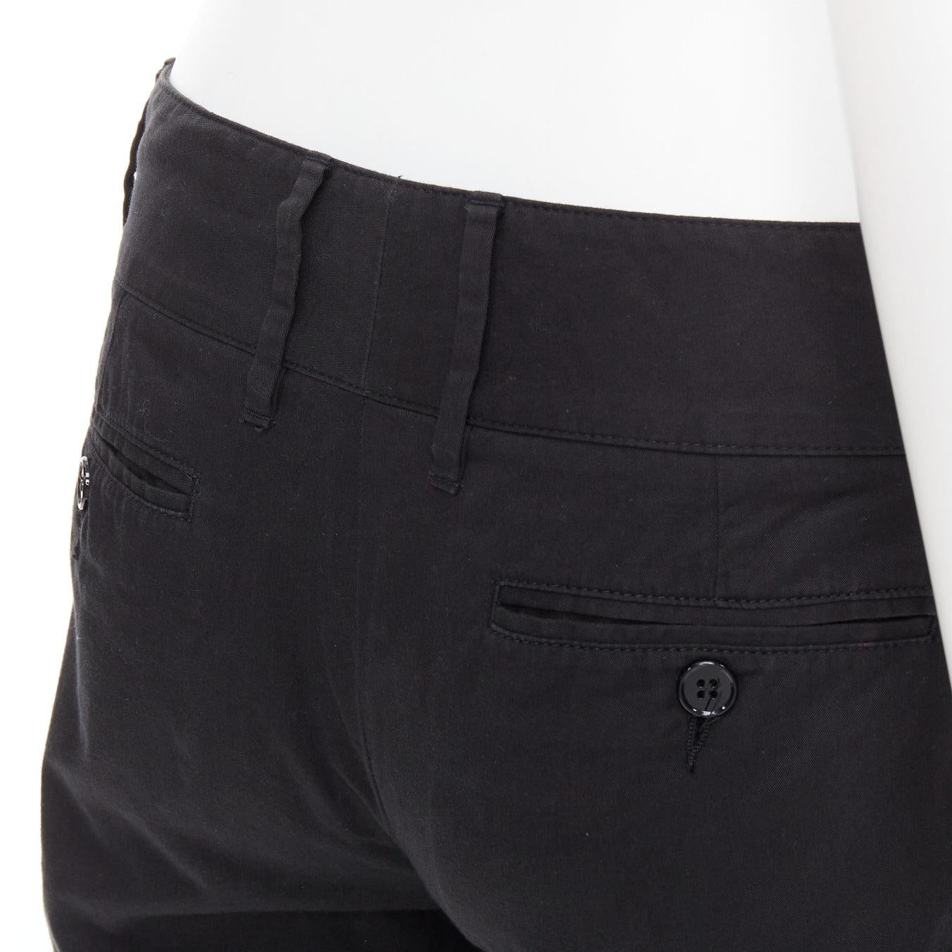 Dolce & Gabbana noir coton soie DG charme bermuda à revers IT38 XS en vente 2