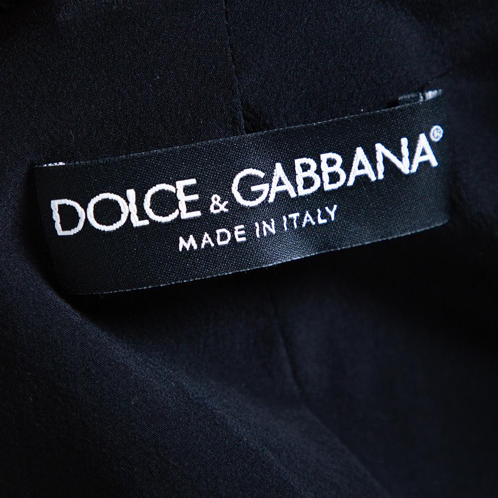 Dolce & Gabbana Black Cotton Silk Floral Lace Jacket M 1