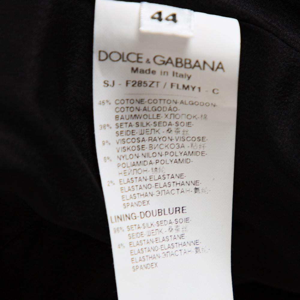 Dolce & Gabbana Black Cotton Silk Floral Lace Jacket M 2