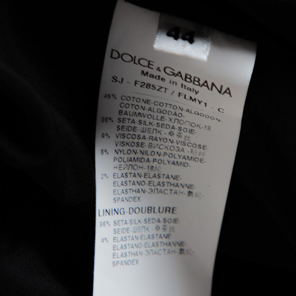 Dolce & Gabbana Black Cotton Silk Floral Lace Jacket M 3