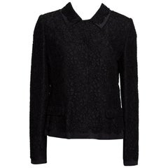 Dolce & Gabbana Black Cotton Silk Floral Lace Jacket M