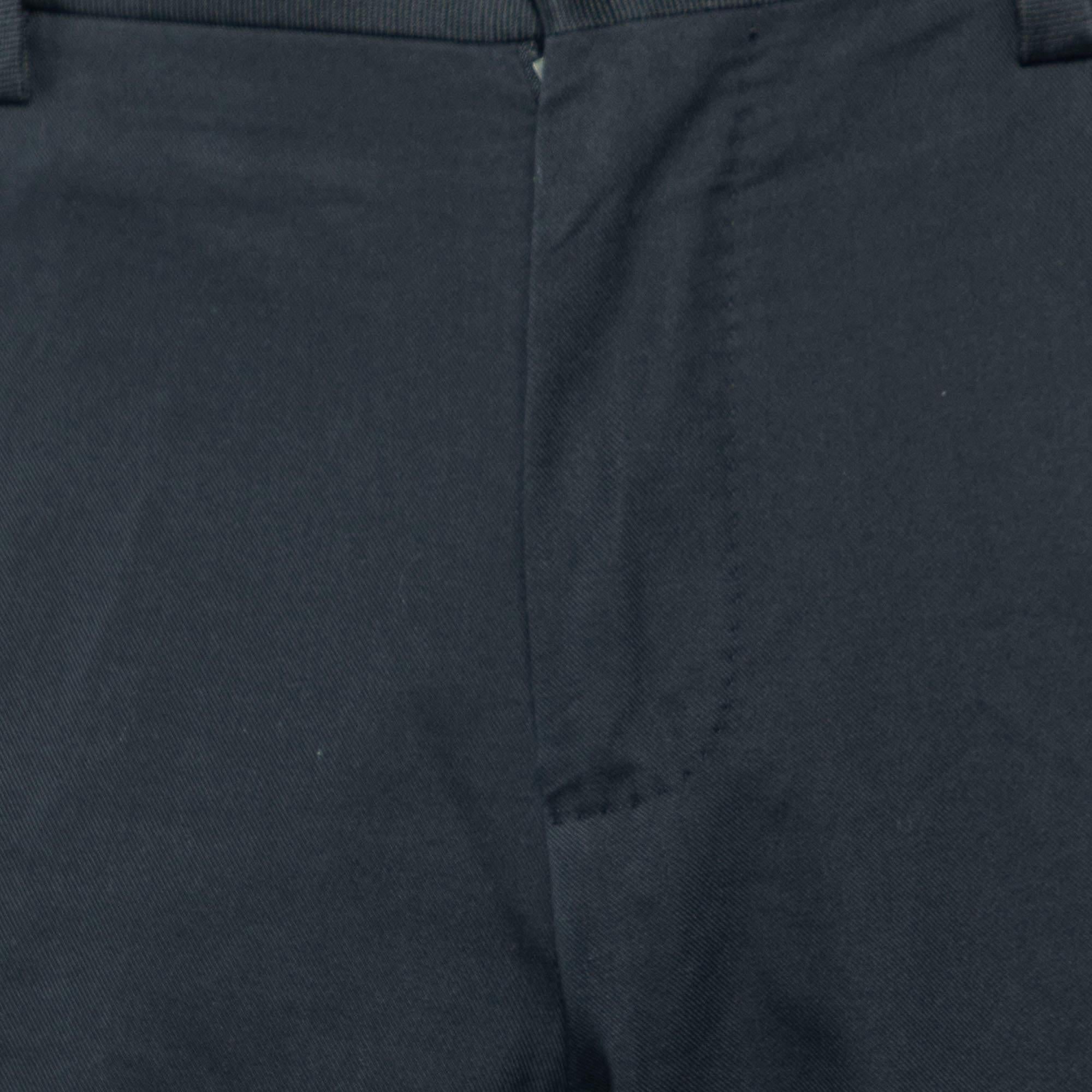 Dolce & Gabbana Black Cotton & Silk Tailored Pants M For Sale 1