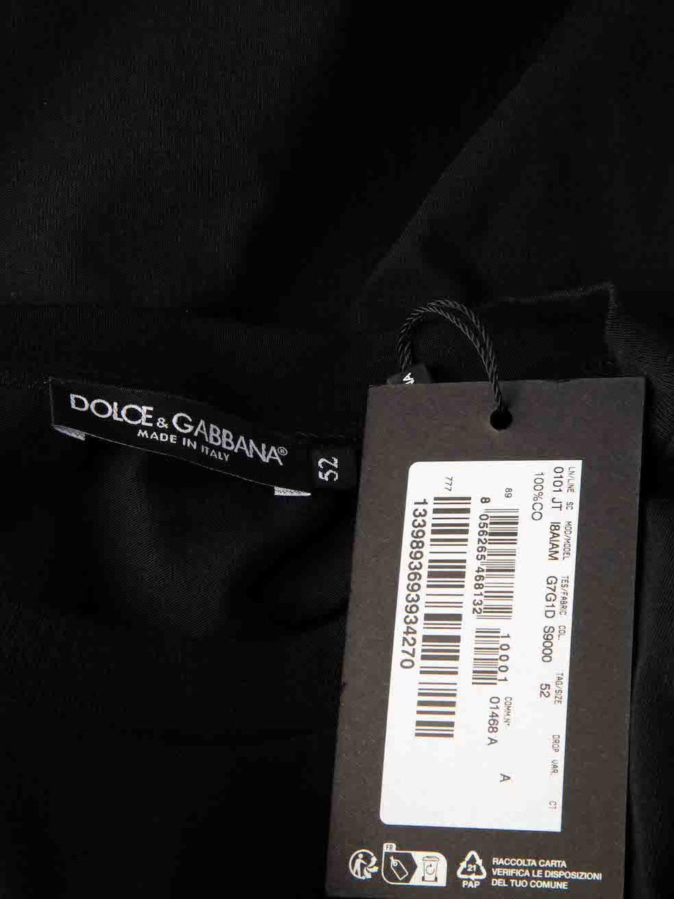 Dolce & Gabbana Black Cotton Silver Realtà Parallela Print T-Shirt Size M For Sale 1