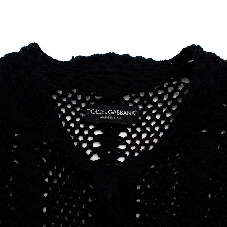 Dolce and Gabbana Black Cotton Sleeveless Crochet Cardigan - Size UA 6 at  1stDibs | dolce and gabbana crochet jacket, dolce and gabbana crochet  cardigan, dolce & gabbana crochet jacket
