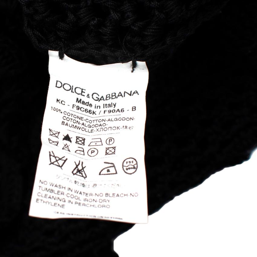 Women's or Men's Dolce & Gabbana Black Cotton Sleeveless Crochet Cardigan - Size UA 6
