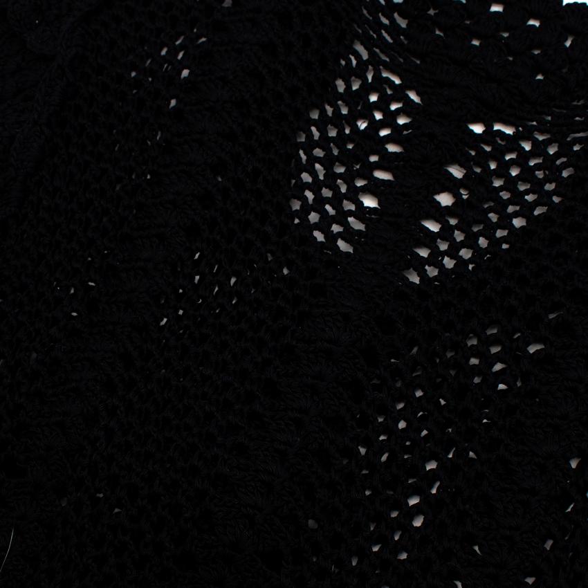 Dolce & Gabbana Black Cotton Sleeveless Crochet Cardigan - Size UA 6 1