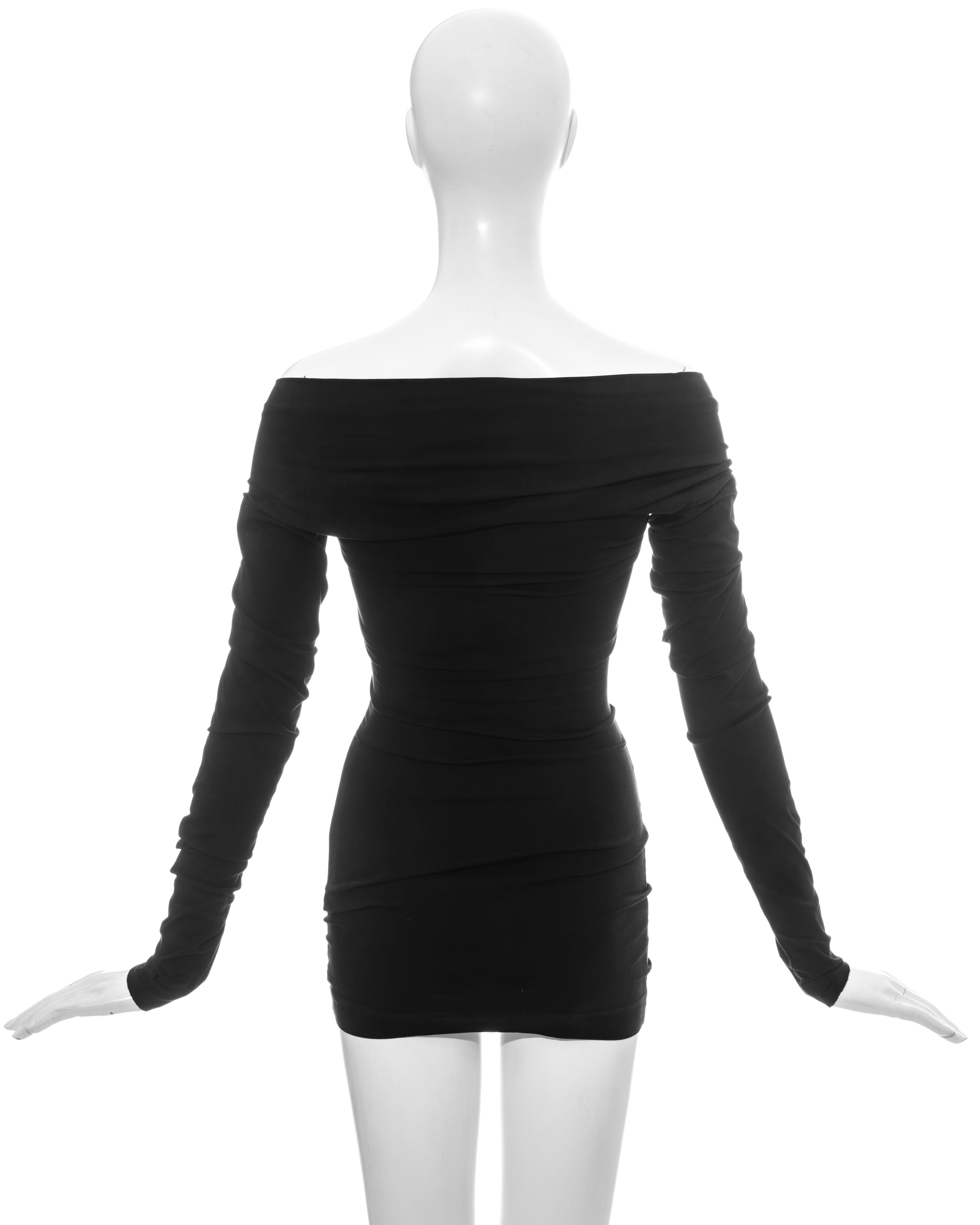 Black Dolce & Gabbana black cotton spandex mini dress, ss 1992