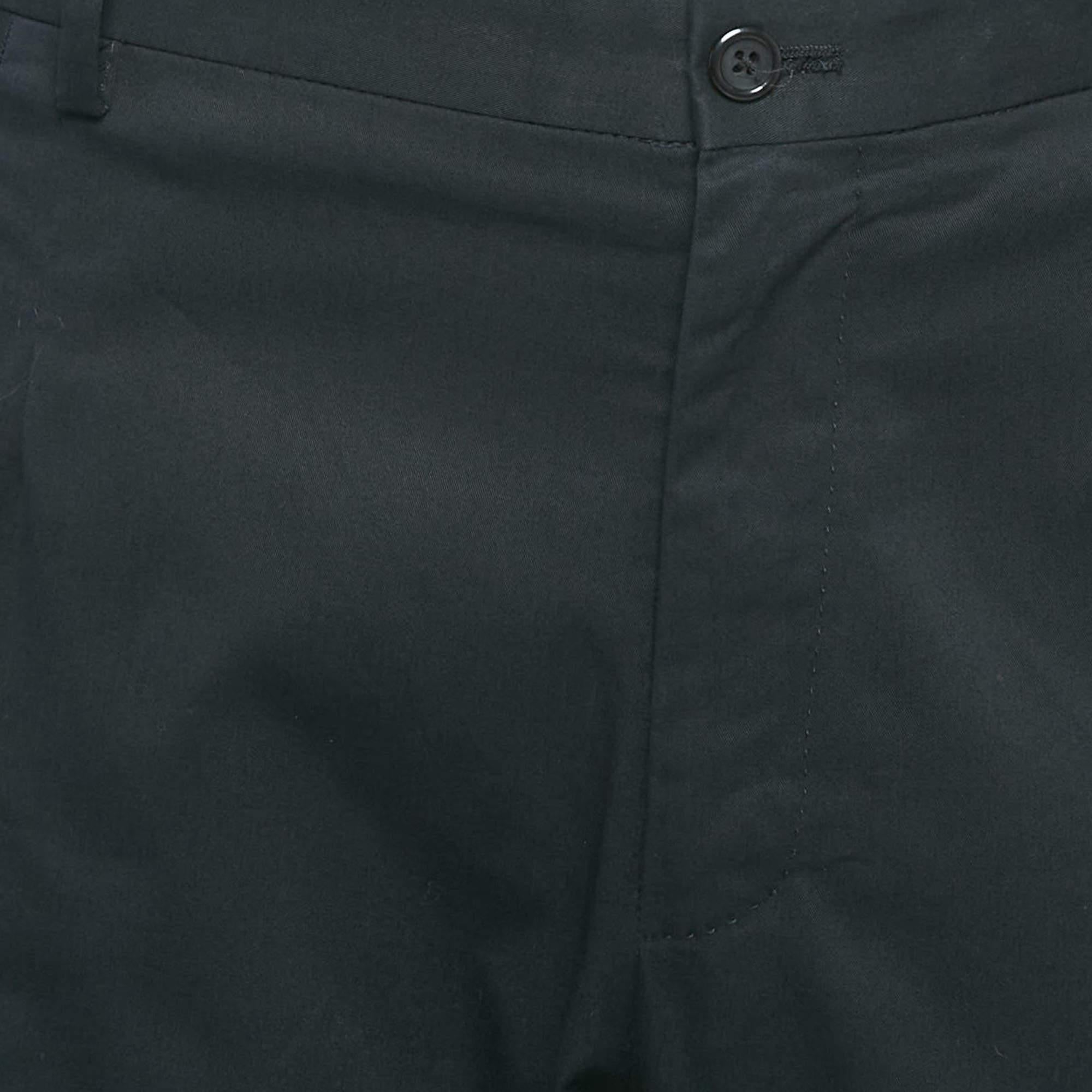 Dolce & Gabbana Black Cotton Tailored Trousers XXXL In Good Condition For Sale In Dubai, Al Qouz 2
