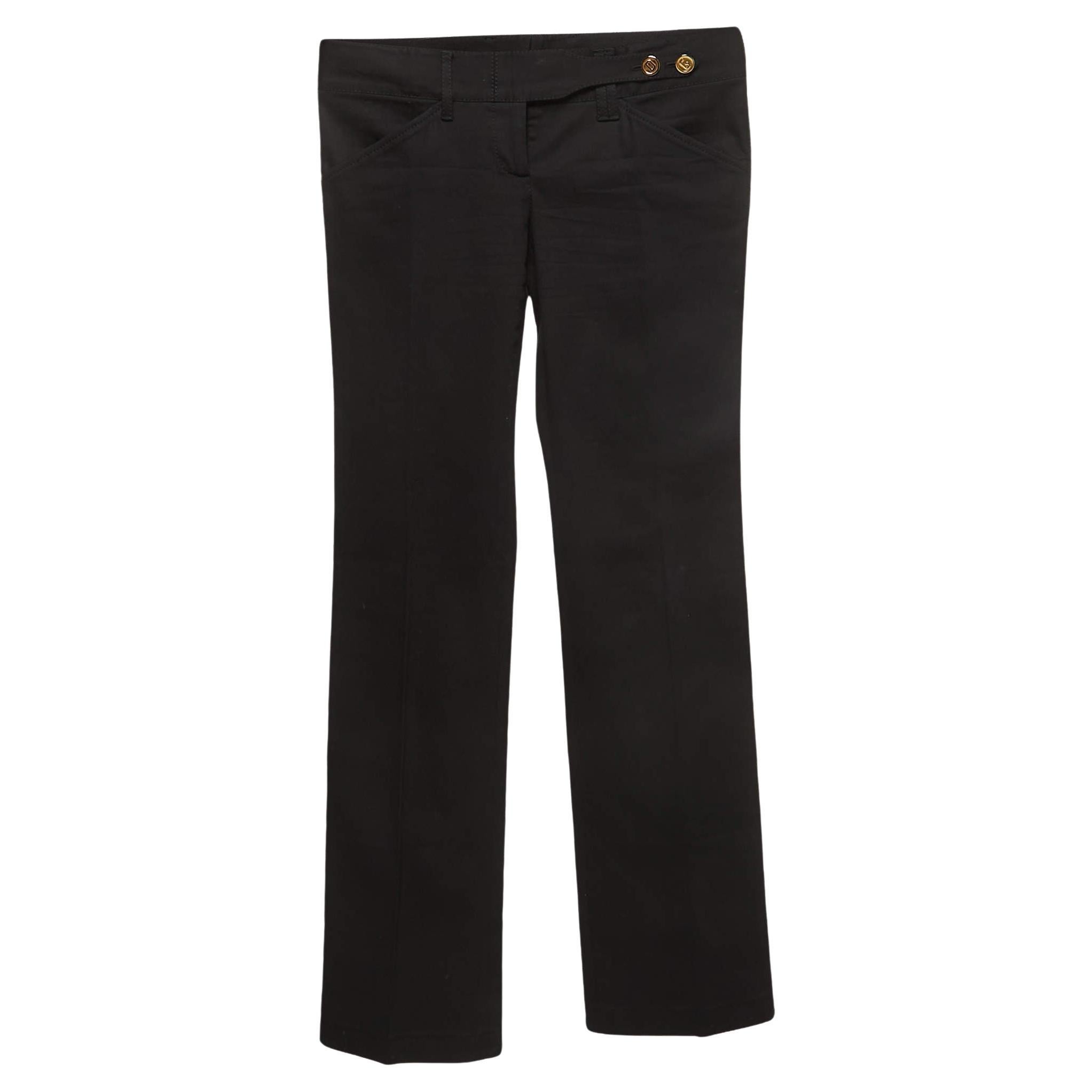 Dolce & Gabbana Black Cotton Trousers S For Sale