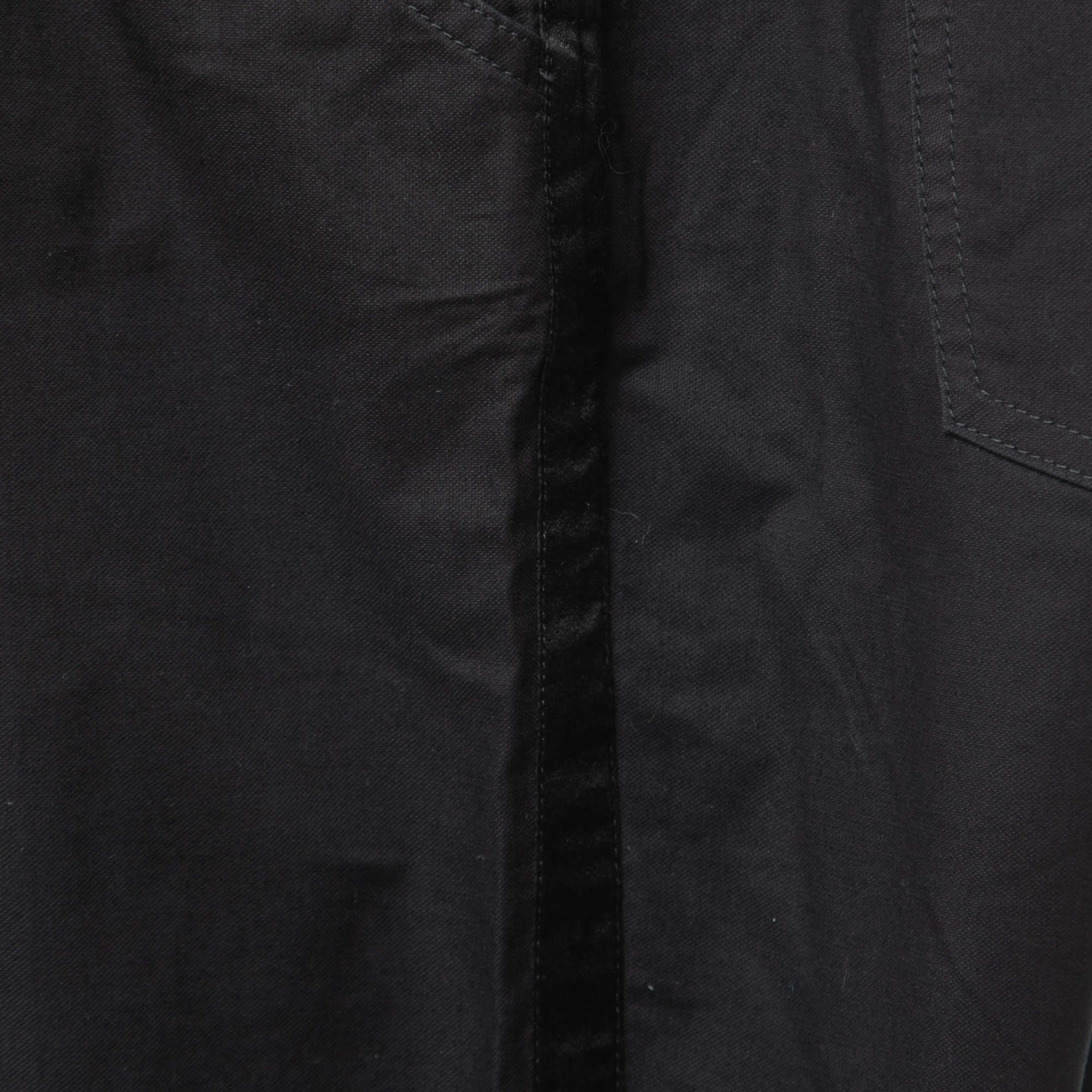 Dolce & Gabbana Black Cotton Zip Hem Detail Pants S In Good Condition For Sale In Dubai, Al Qouz 2