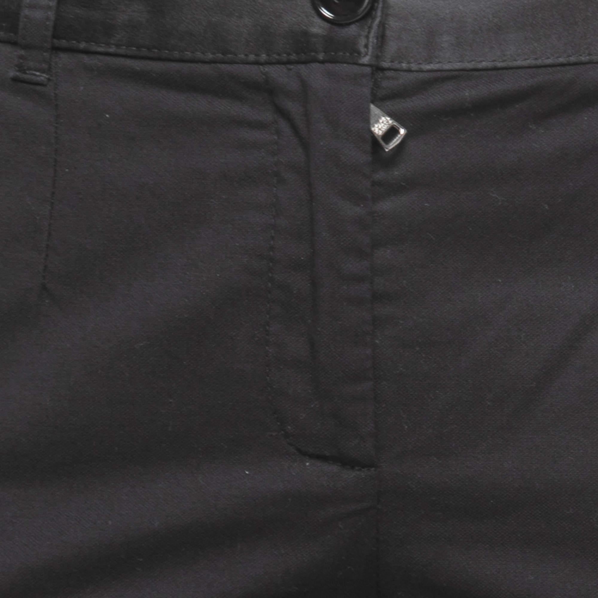 Dolce & Gabbana Black Cotton Zip Hem Detail Pants S For Sale 2