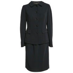 Dolce 
Gabbana Black Crepe Blazer and Skirt Set M