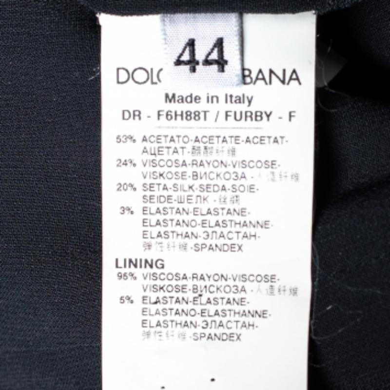 De las mujeres Dolce & Gabbana Vestido de crepé negro con lazo M en venta