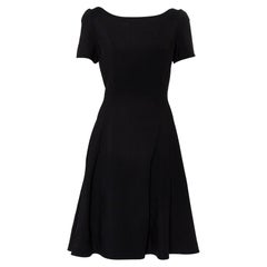 Dolce & Gabbana Black Crepe Crystal Detail Midi Dress L