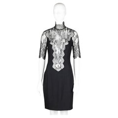Dolce & Gabbana Black Crepe Dress with Chantilly Lace 1990s
