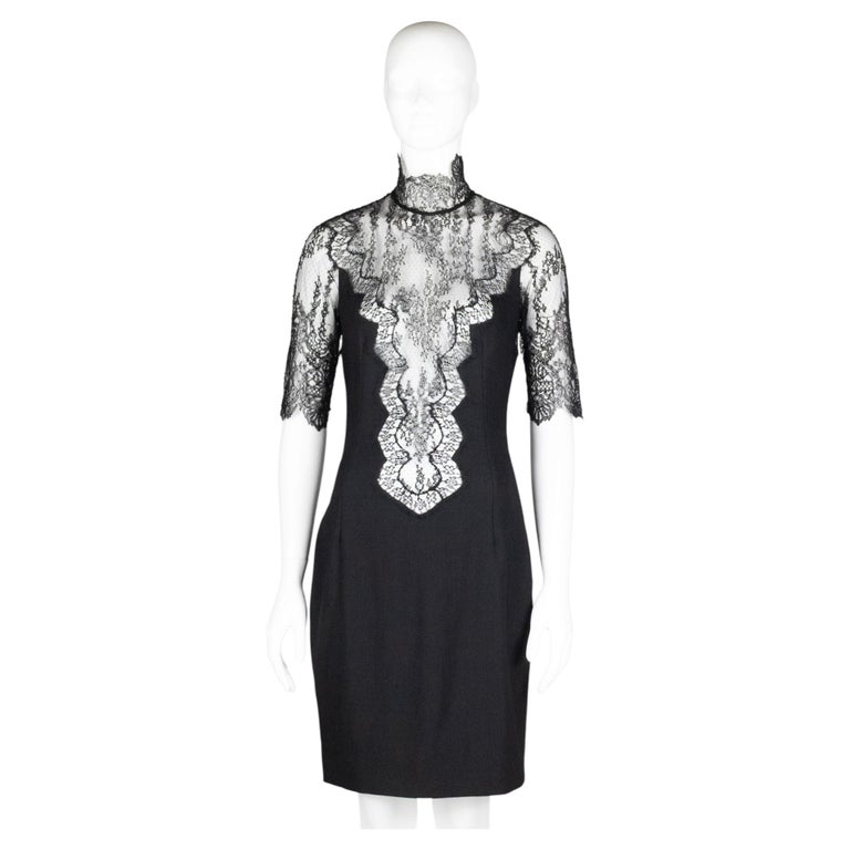 dolce and gabbana lace dress sale FW12 Dolce & Gabbana Black Lace Midi Dress with Crystal Bow Embroidery Opulence Vintage