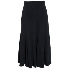 Dolce & Gabbana Black Crepe Flared Midi Skirt M