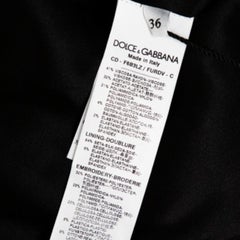 Dolce & Gabbana Black Crepe Lace Detail Fashion Devotion Dress XS