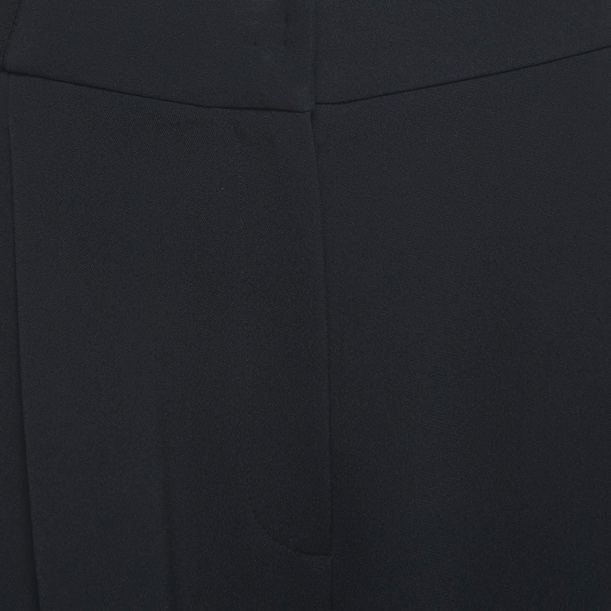 Dolce & Gabbana Black Crepe Logo Tape Detail Pants L For Sale 2