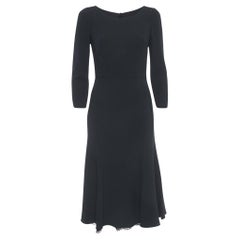 Dolce & Gabbana Black Crepe Long Sleeve Midi Dress M