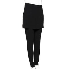 Dolce & Gabbana Black Crepe Skirt Overlap Trousers L