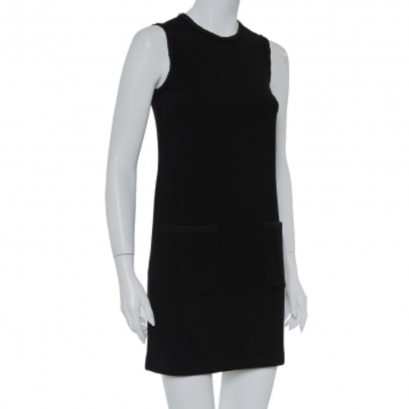 Women's Dolce & Gabbana Black Crepe Sleeveless Shift Dress S For Sale