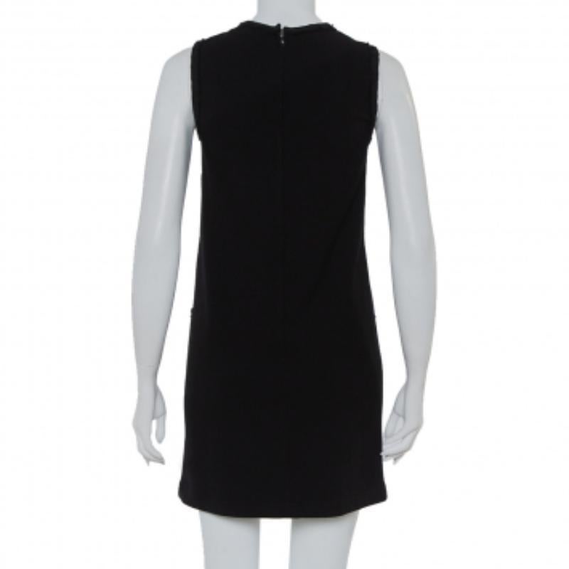 Dolce & Gabbana Black Crepe Sleeveless Shift Dress S For Sale 1
