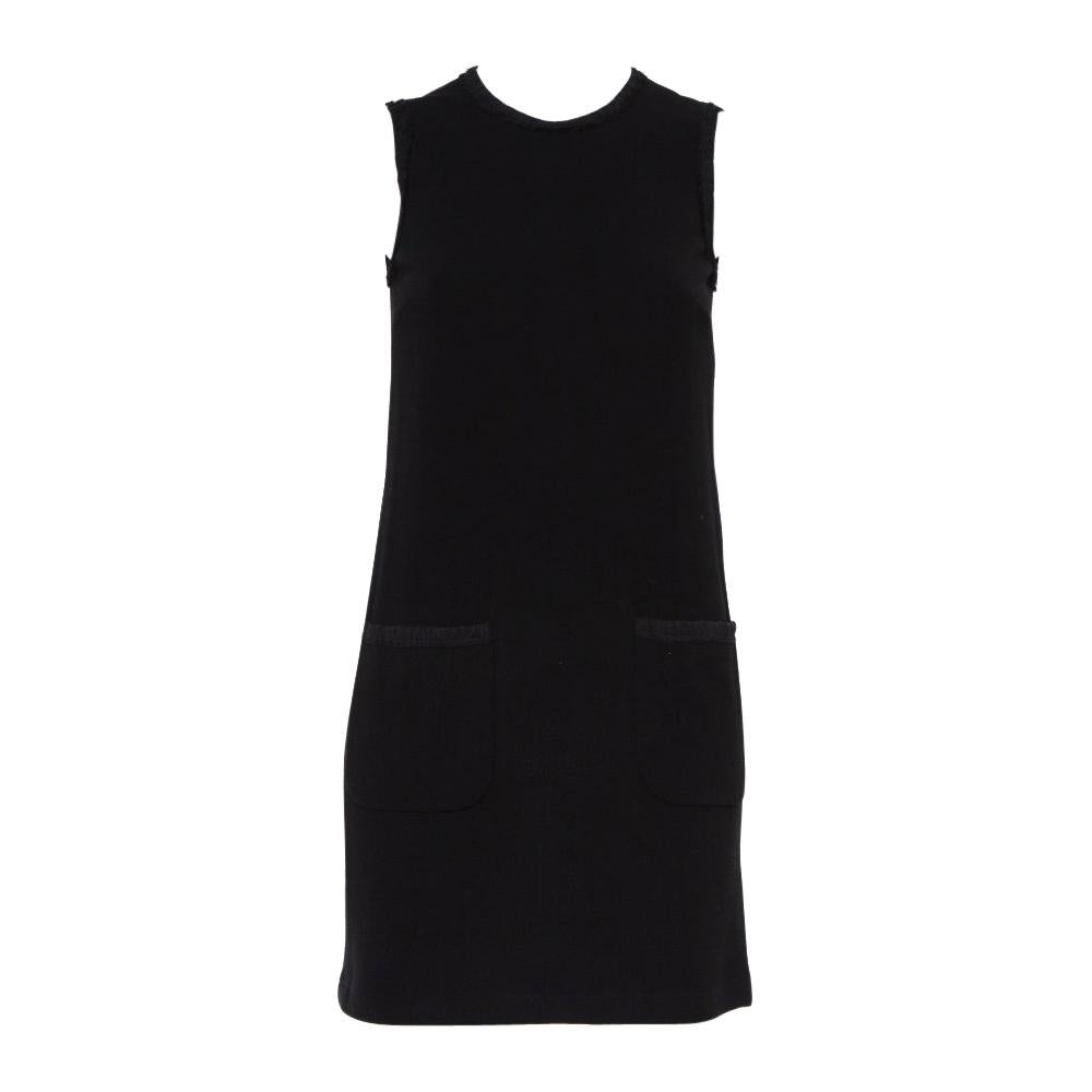 Dolce & Gabbana Black Crepe Sleeveless Shift Dress S For Sale