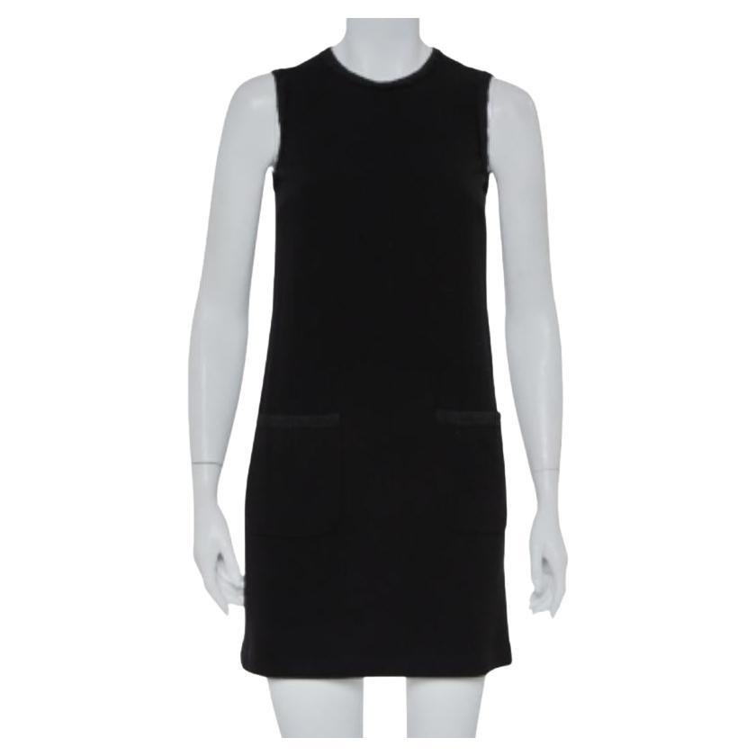 Dolce & Gabbana Black Crepe Sleeveless Shift Dress S For Sale
