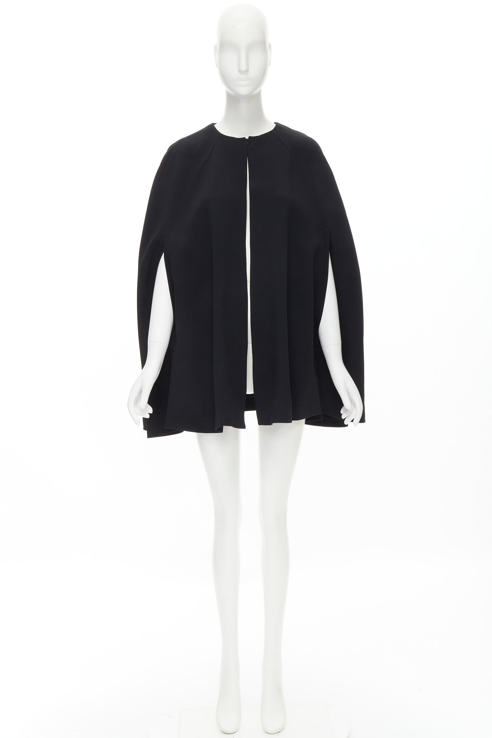 DOLCE GABBANA black crepe slit sleeves open front cape coat IT36 XS 4