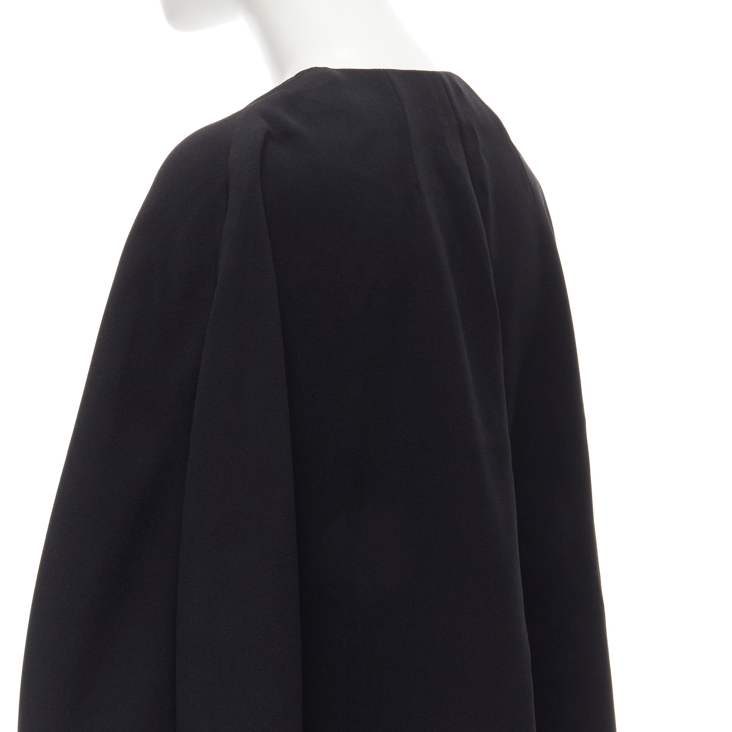 Women's DOLCE GABBANA black crepe slit sleeves open front cape coat IT36 XS