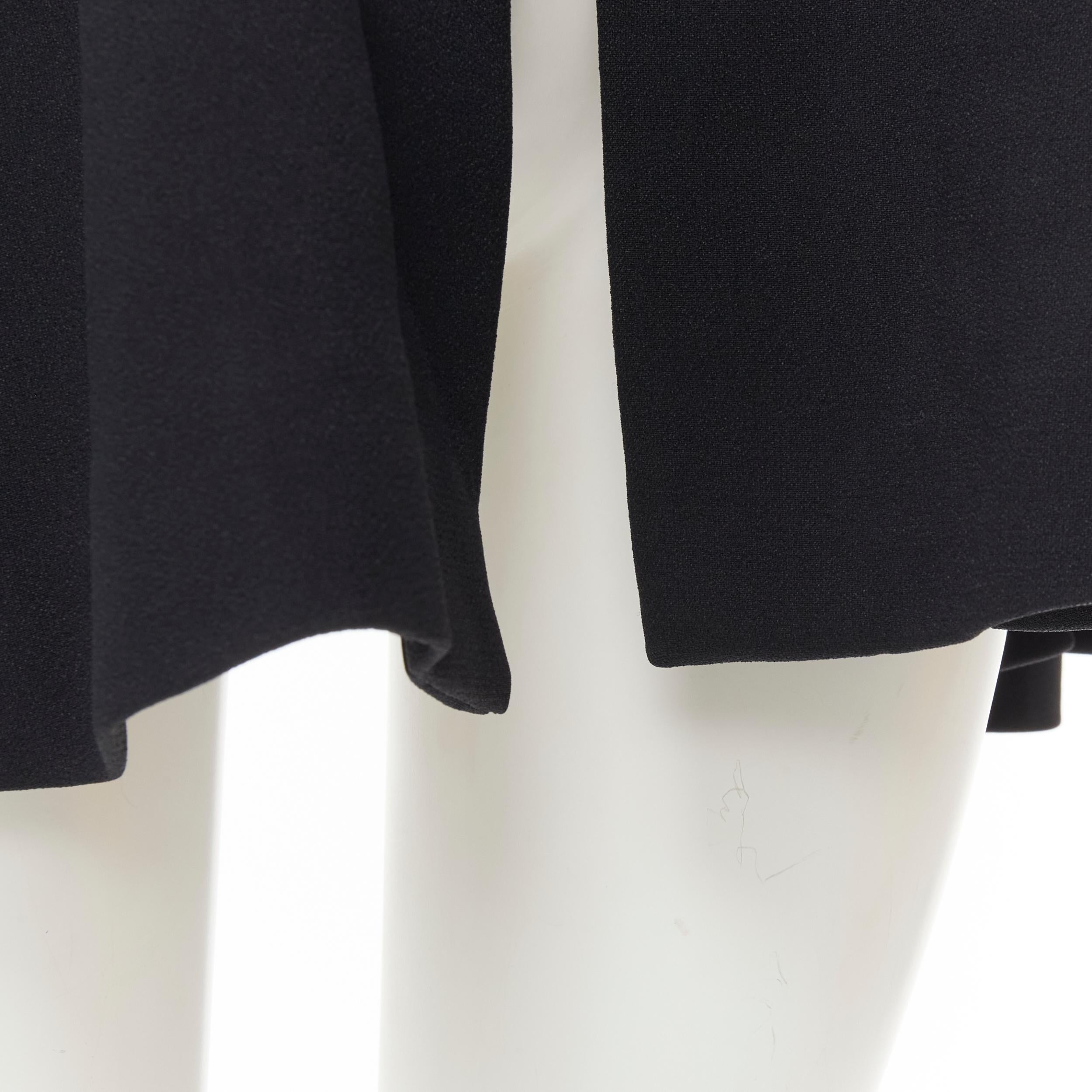 DOLCE GABBANA black crepe slit sleeves open front cape coat IT36 XS 1