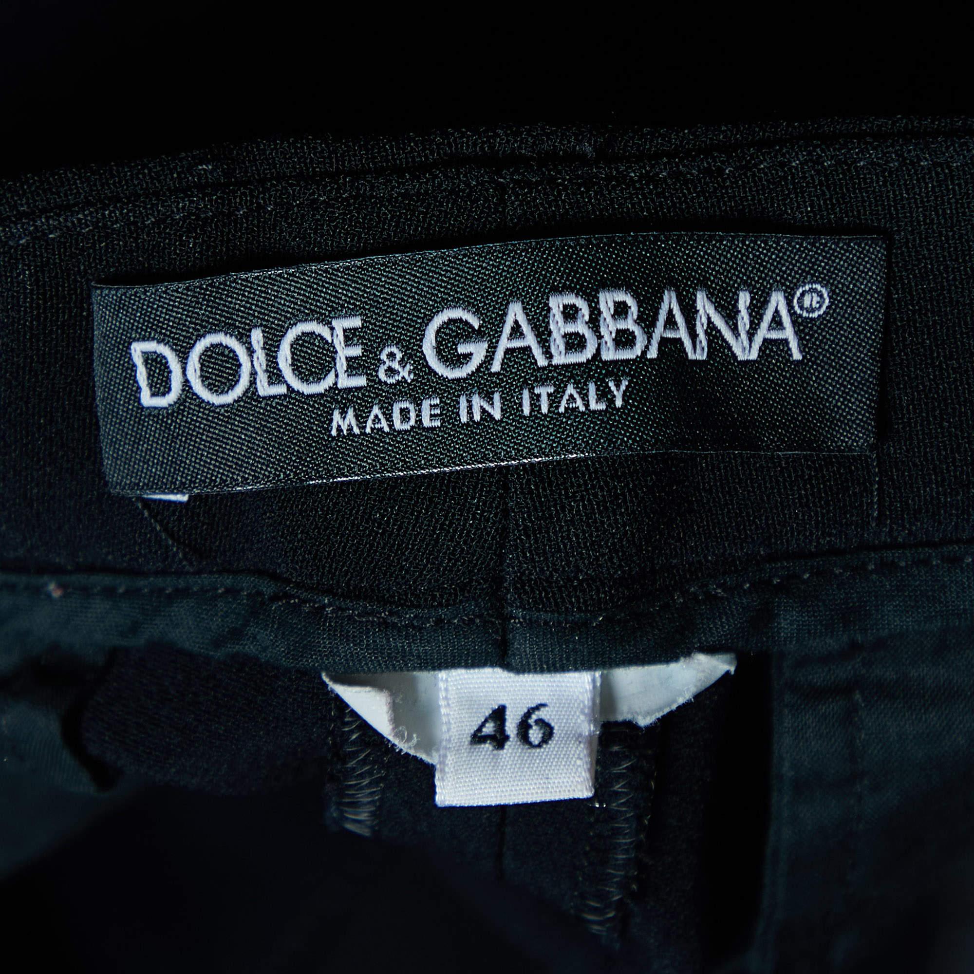 Dolce & Gabbana Pantalones de crepé negro L en Bueno estado para la venta en Dubai, Al Qouz 2