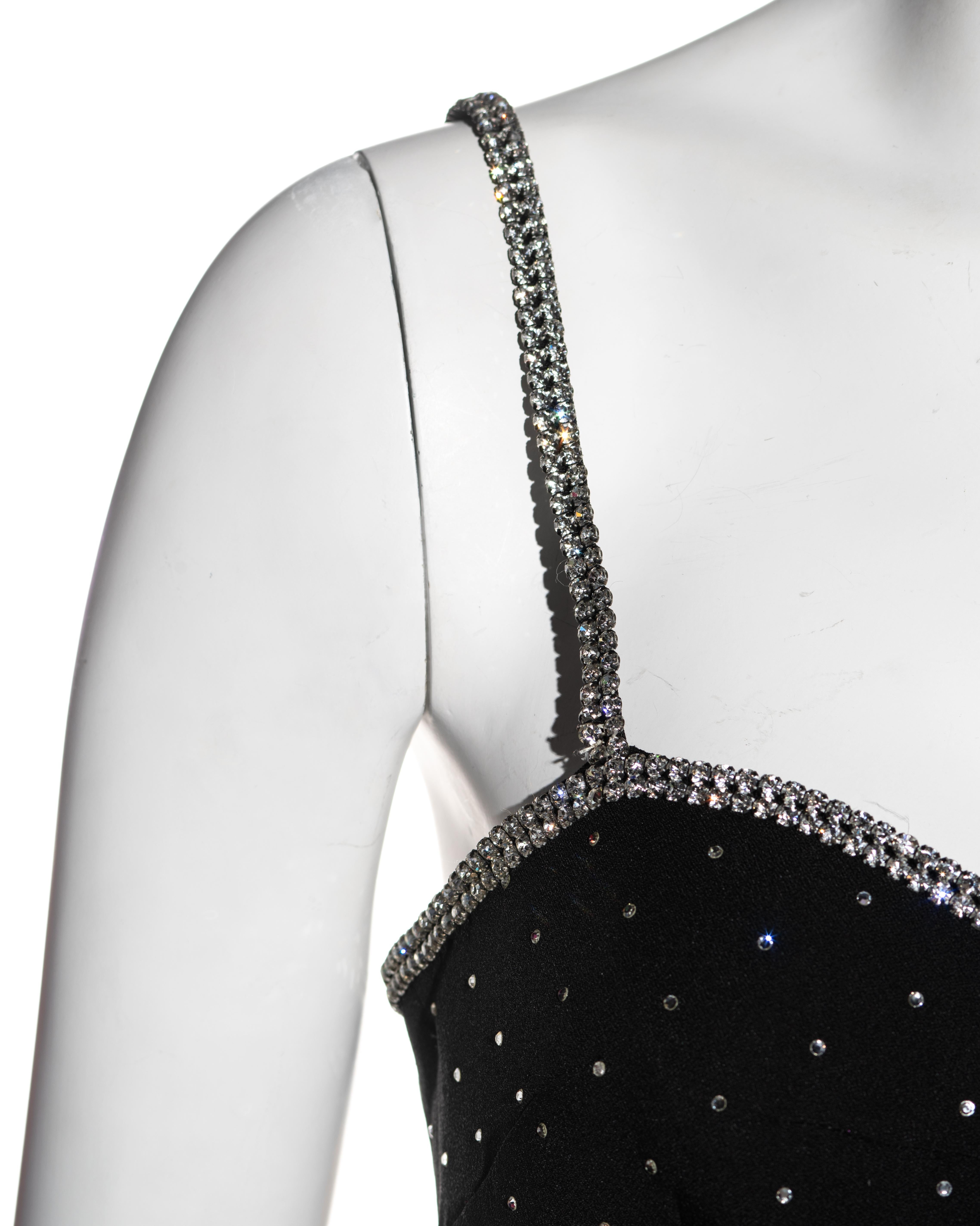 Black Dolce & Gabbana black crepe wiggle dress adorned with crystals, ss 1995