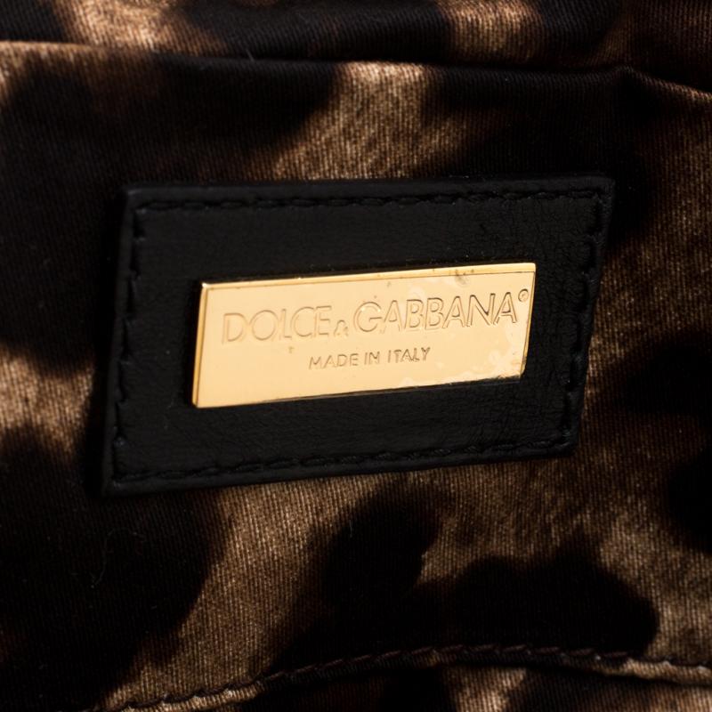 Dolce & Gabbana Black Crochet Fabric Miss Charles Shoulder Bag 6