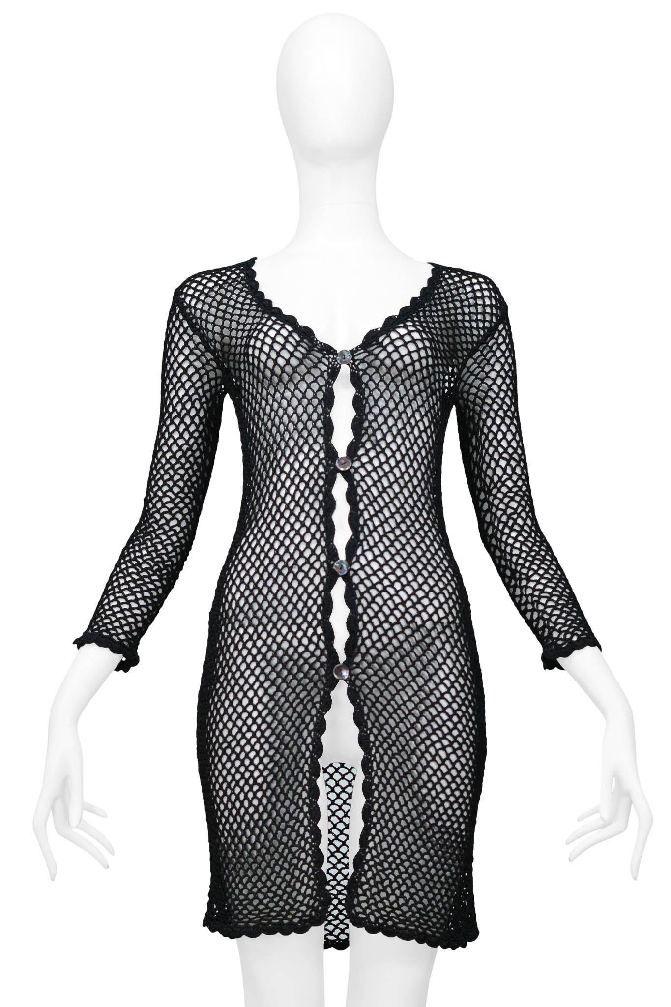 black fishnet cardigan