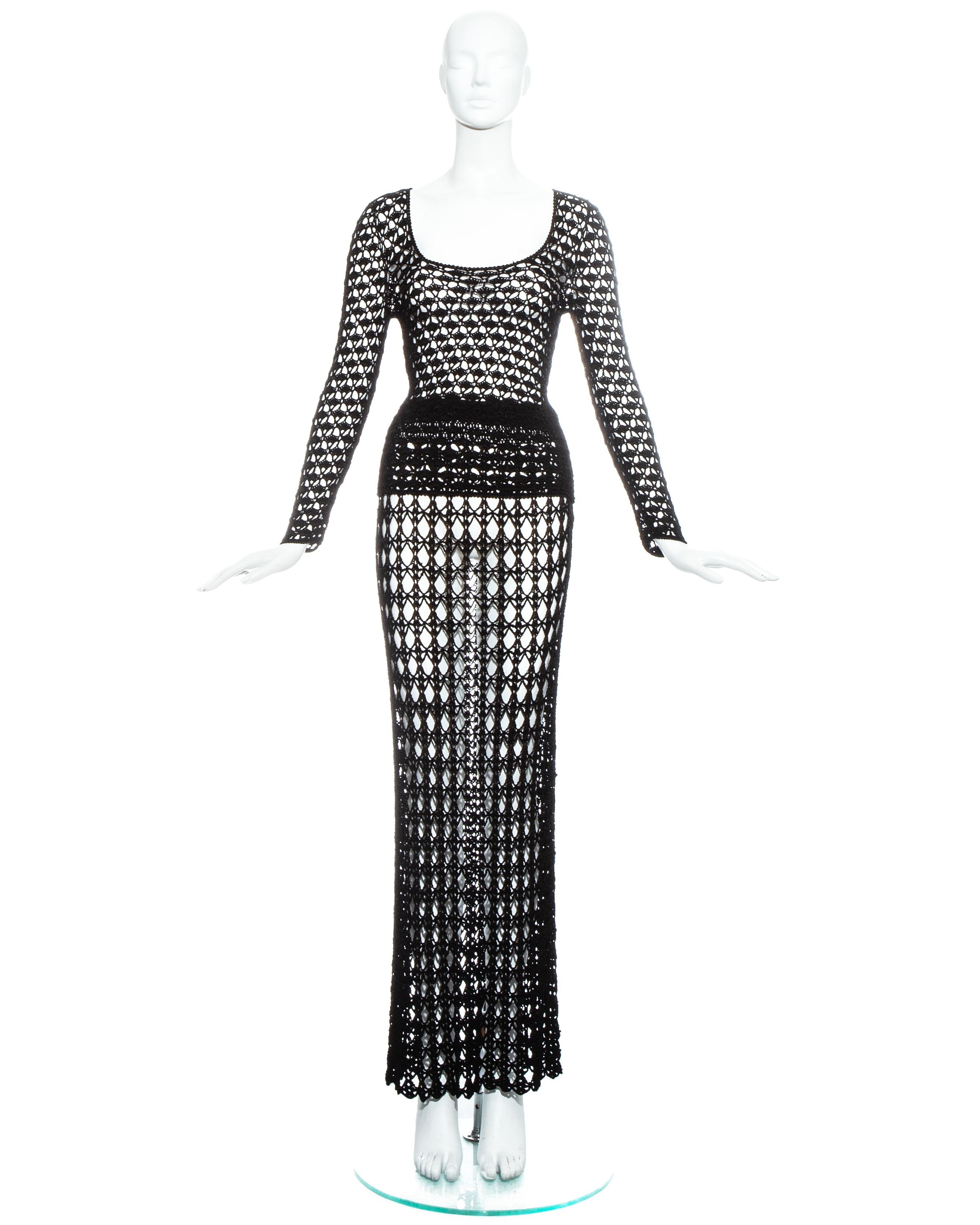 Dolce & Gabbana black crochet maxi skirt and sweater ensemble.

Spring-Summer 1997