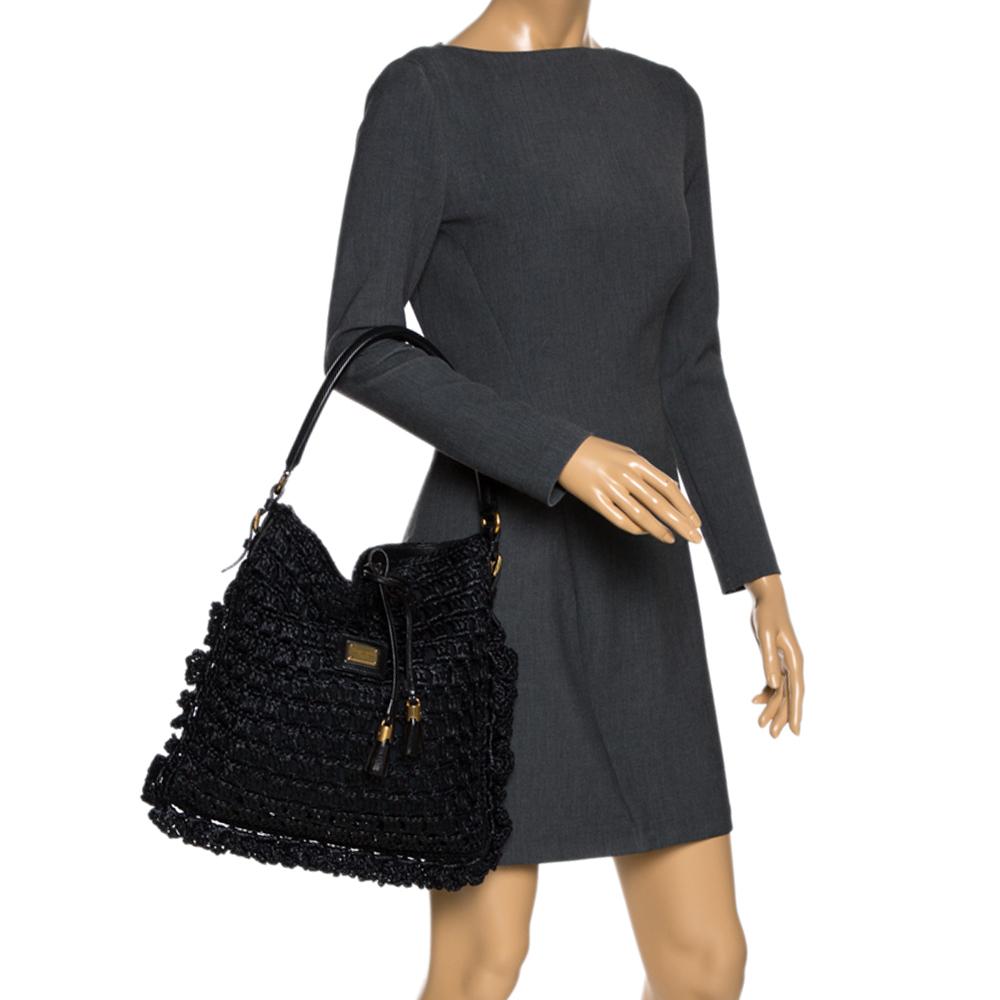black crochet bag