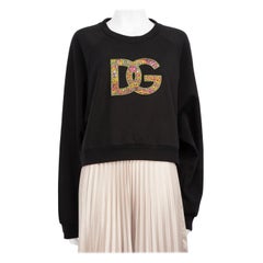 Dolce & Gabbana Black Cropped Logo Sweatshirt Size L