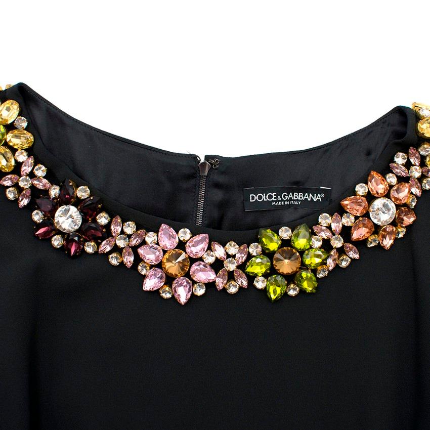 Dolce & Gabbana Black Crystal Embellished Dress US 8 1