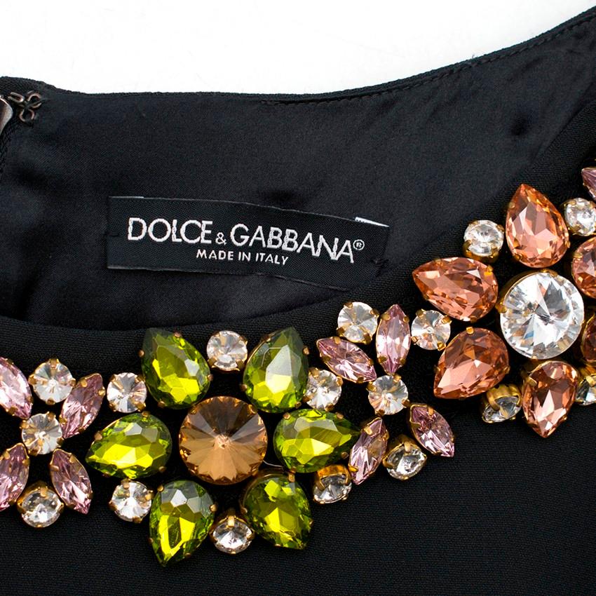 Dolce & Gabbana Black Crystal Embellished Dress US 8 2