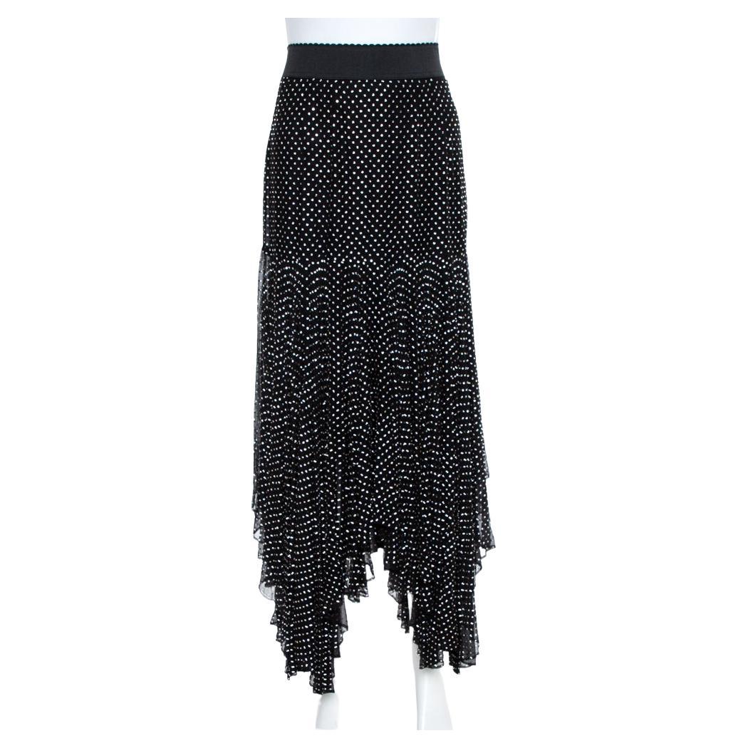 Dolce & Gabbana Black Crystal Embellished High Waist Skirt