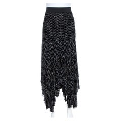 Dolce & Gabbana Black Crystal Embellished Silk Asymmetrical Hem Skirt S