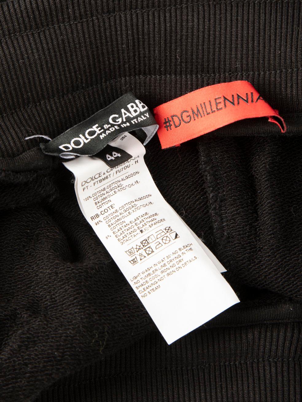 Dolce & Gabbana Joggers con logo en el tobillo y puños negros Talla L en Bueno estado para la venta en London, GB