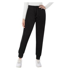 Dolce & Gabbana Joggers con logo en el tobillo y puños negros Talla L