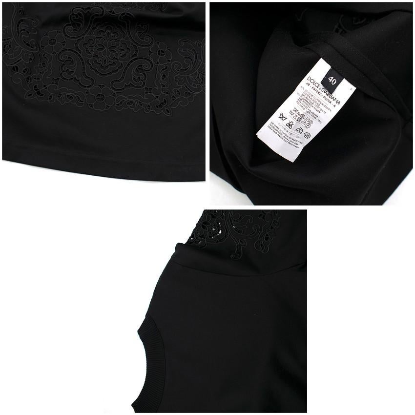 Dolce & Gabbana Black Cut-Out Embroidery Sweatshirt IT 40 6